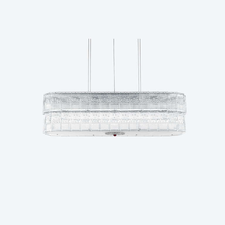 Tuile de Cristal Piccadilly Chandelier Rectangular Clear