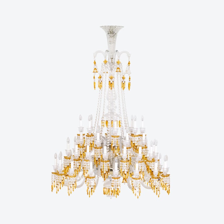 Zénith Charleston Chandelier Short (48L) Baccarat in Crystal Yellow