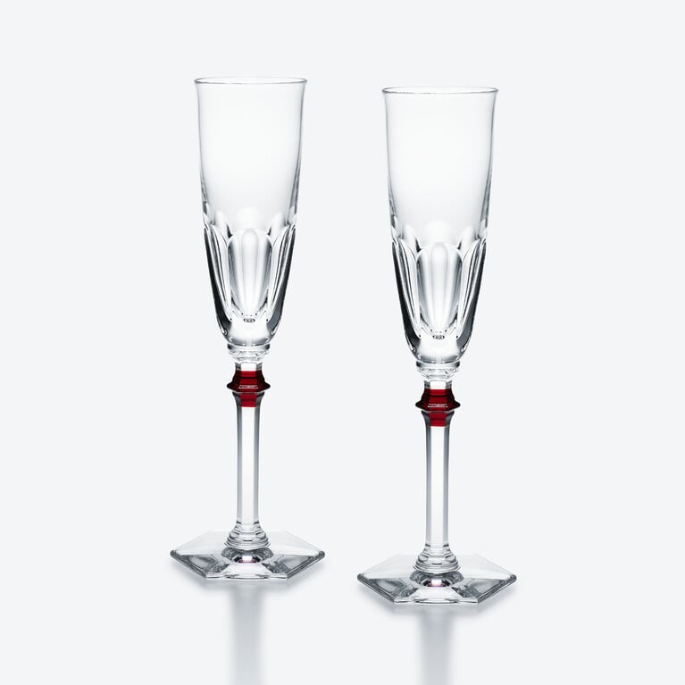 Flautas Harcourt Eve Baccarat, Copa de champ&aacute;n en Cristal Red Ver 1