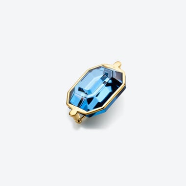 Harcourt Gold plated Brooch Baccarat in 18-Karat Gold-Plated Blue