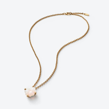 Tr&egrave;fle Gold Plated Necklace Baccarat in 18-Karat Gold-Plated White