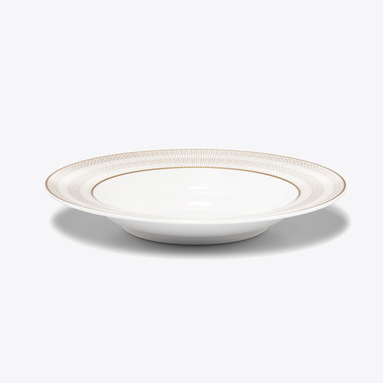 Assiettes Creuses Arcadia Or et Platine x2  Baccarat
