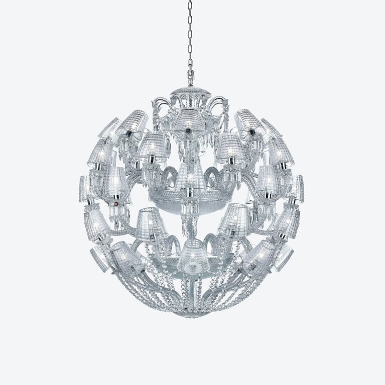 Lustre Le Roi Soleil (40L) Baccarat en Cristal Clair Voir 1