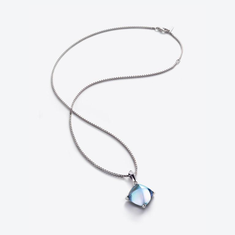 M&eacute;dicis Silver Necklace Baccarat in Silver Blue