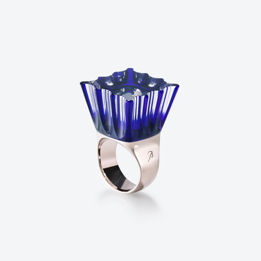 L'Eclat de Talleyrand Emperor Silberner Ring, Blau
