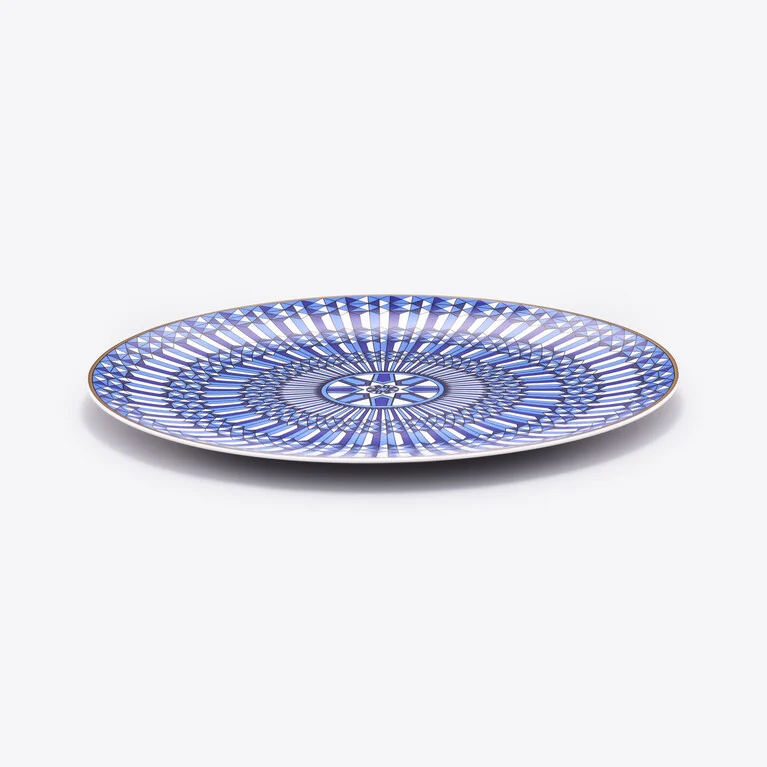 Arcadia Blue Show Plate Baccarat in Porcelain Blue View 2