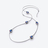 Fleurs de Psyd&eacute;lic Silver Long Necklace Baccarat in Silver Blue
