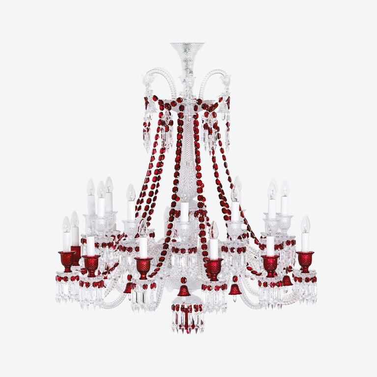 Z&eacute;nith Chandelier Red (24L) Baccarat in Crystal Red View 1