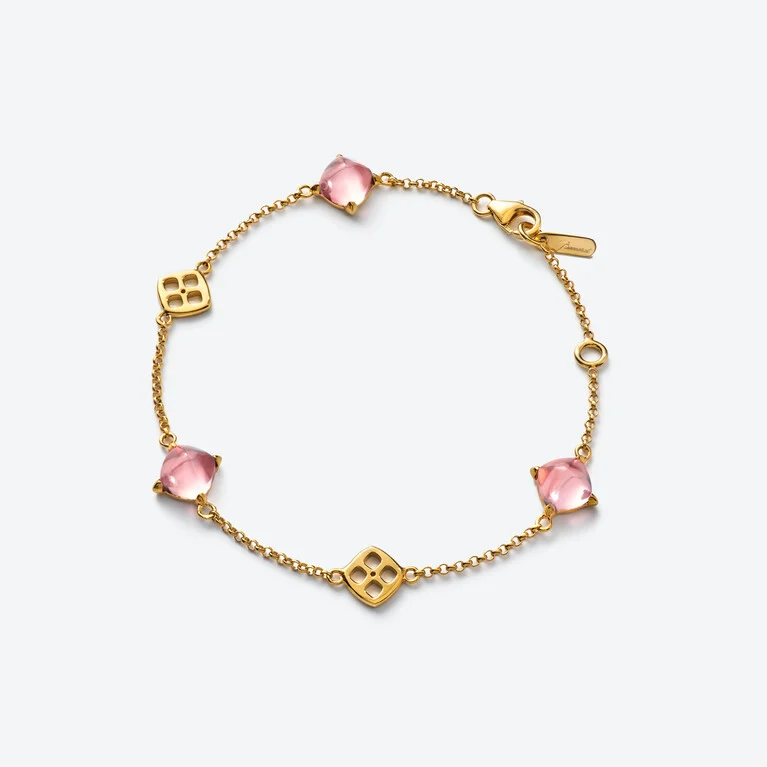 Mini M&eacute;dicis Bracelet Baccarat in 18-Karat Gold-Plated Pink View 1