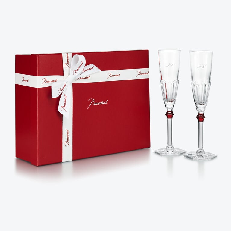 Harcourt Eve Sektflöte Baccarat, Champagnerflöte aus Rotem Kristall