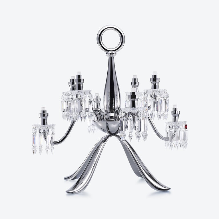 Z&eacute;nith Nomade Chandelier (08L) Baccarat in Crystal Silver View 2