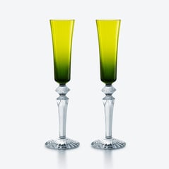 Select Mille Nuits Flutissimo Flutes Baccarat, Champagne flute in Crystal Green
