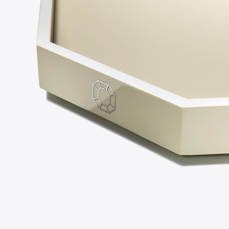 Octogone Tray M Baccarat in White Lacquer