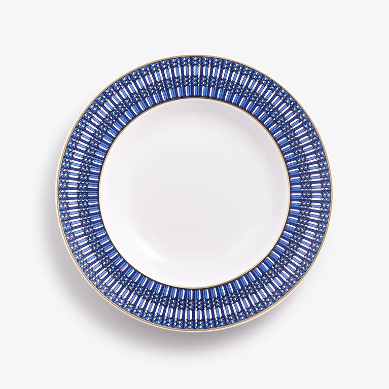 Arcadia Blue Deep Plates Baccarat in Porcelain Blue View 1