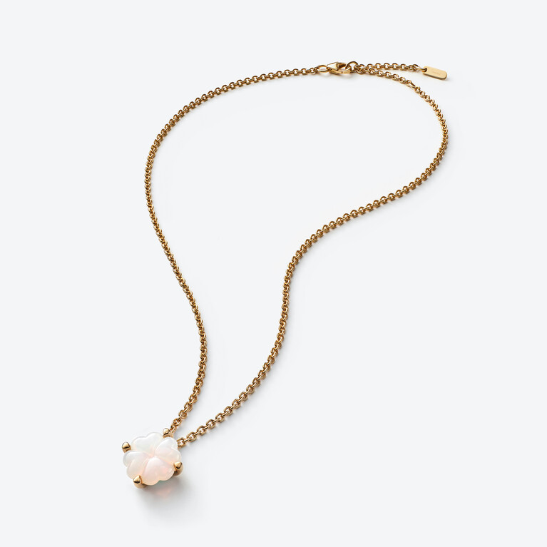 Trèfle Gold Plated Necklace White Baccarat