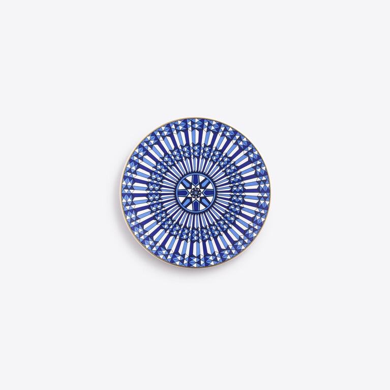 Arcadia Blue Bread Plate Baccarat in Porcelain Blue View 1