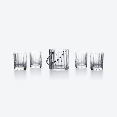 Harmonie On The Rocks Tumblers and Ice Bucket Set Baccarat, Spirit glass in Crystal Clear