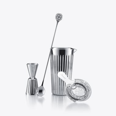 Harmonie Set of Bar Accessories Baccarat in Silver Stainless steel