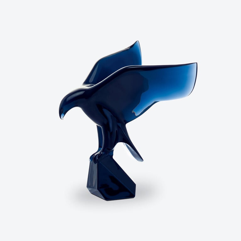 Imperator Eagle Sculpture Baccarat in Crystal Blue View 1