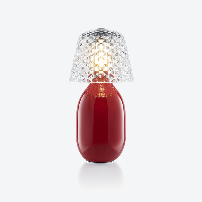 Baby Candy Light Tragbare Lampe Baccarat in Rotem Keramik