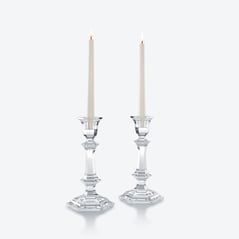 Select Bougeoirs Harcourt Baccarat en Cristal Clair