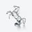 Rearing Horse Sculpture Baccarat in Crystal Clear