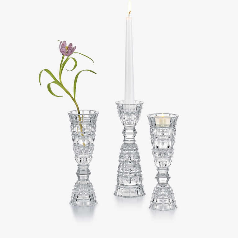 Bougeoir New Antique Mirage Dual Baccarat en Cristal Clair