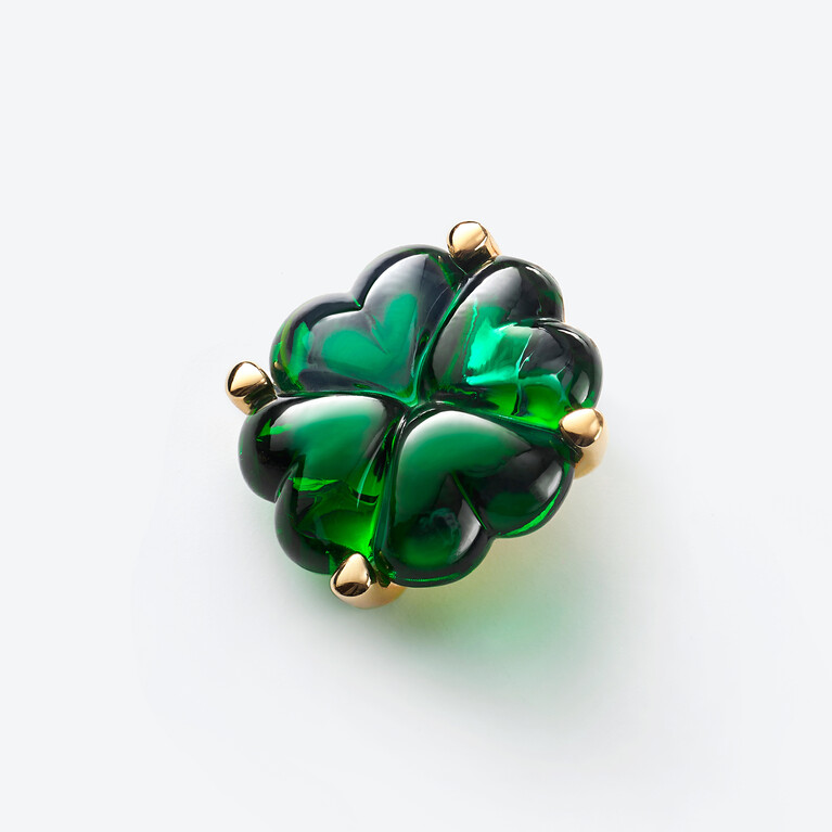 Trèfle Gold Plated Pendant Green Baccarat