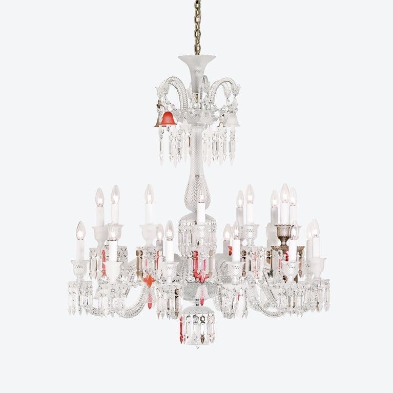 L&aacute;mpara De Ara&ntilde;a Z&eacute;nith Flou, Je te Vois Flou (24L) Baccarat en Cristal Pink
