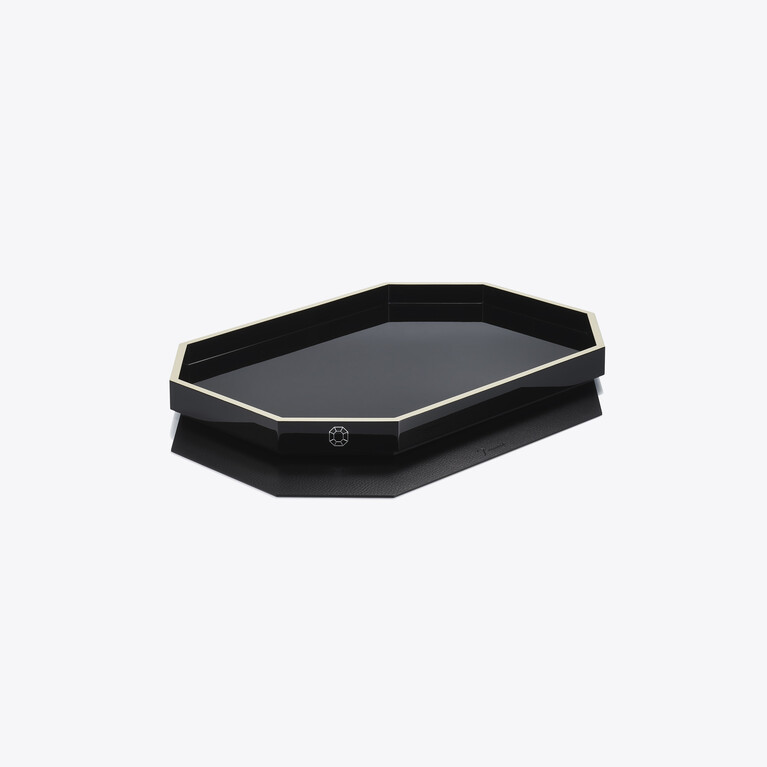 Octogone Tray S Black Baccarat
