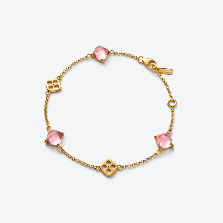Mini M&eacute;dicis Bracelet Baccarat in 18-Karat Gold-Plated Pink View 1