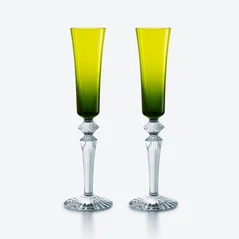 Select Mille Nuits Flutissimo Flutes Baccarat, Champagne flute in Crystal Green