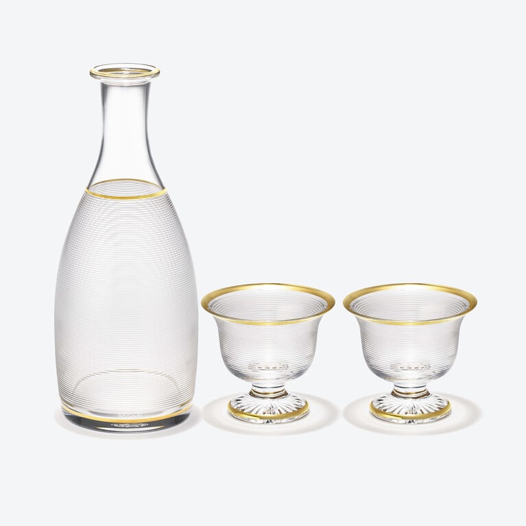 徳利 金縁千筋／馬上盃 金縁千筋 2客セット  Baccarat