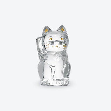 Cat Maneki Neko Figurine S Baccarat in Crystal Gold