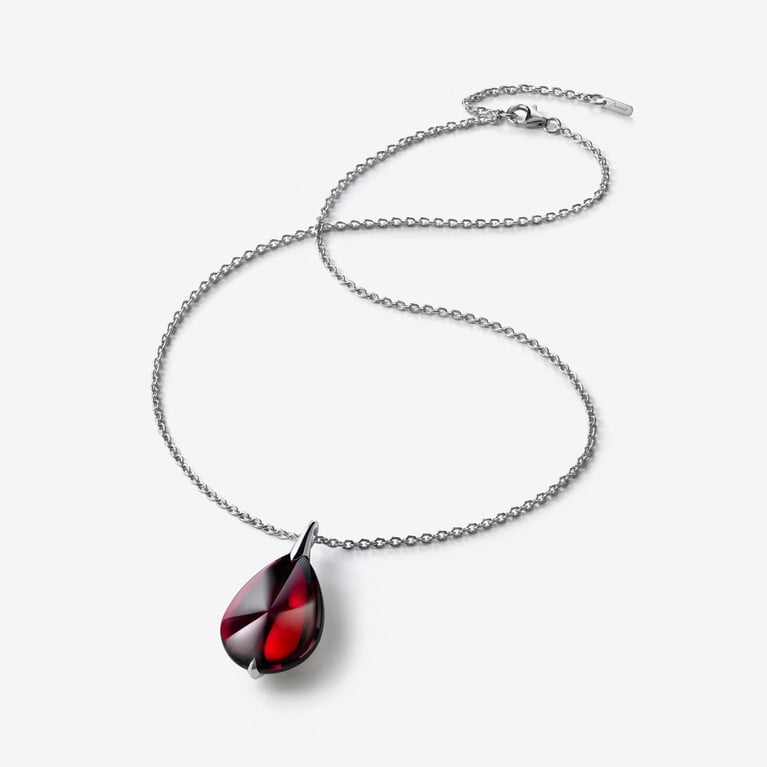 Fleurs de Psydélic Silver Necklace Baccarat in Red Silver