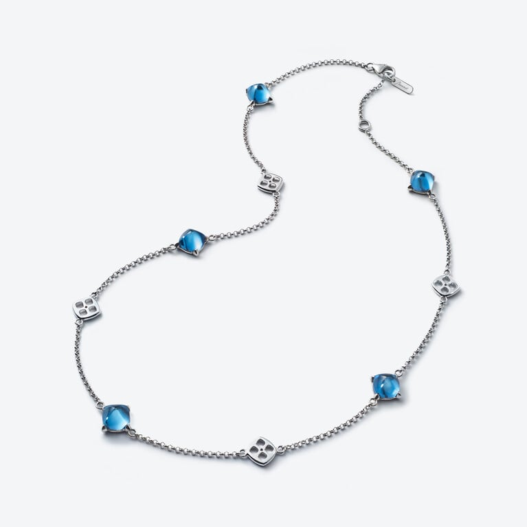 Mini M&eacute;dicis Necklace Baccarat in Silver Blue