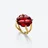Tr&egrave;fle Gold Plated Ring Baccarat in 18-Karat Gold-Plated Red