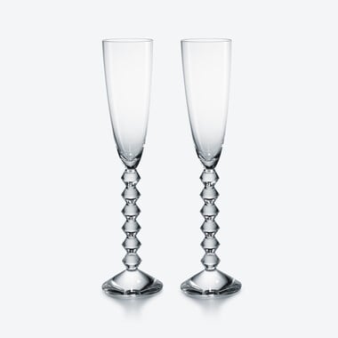 ベガ フルーティッシモ 2客セット Baccarat、クリアのクリスタル製のシャンパンフルート