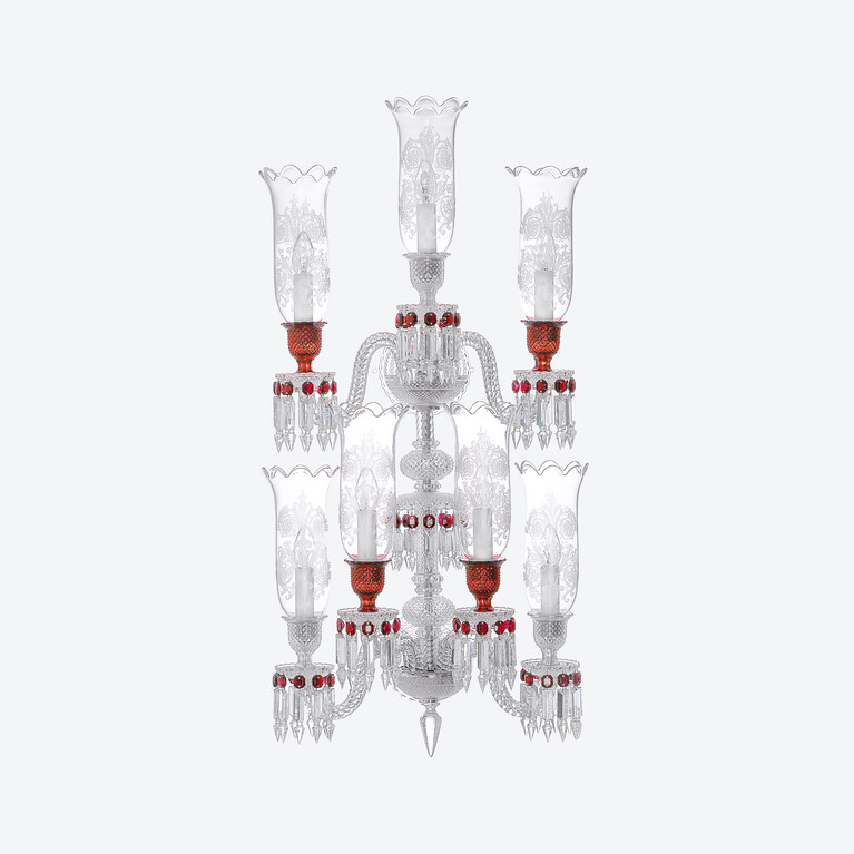Zénith Wall Unit Clear and Red (7L) Baccarat in Crystal Red