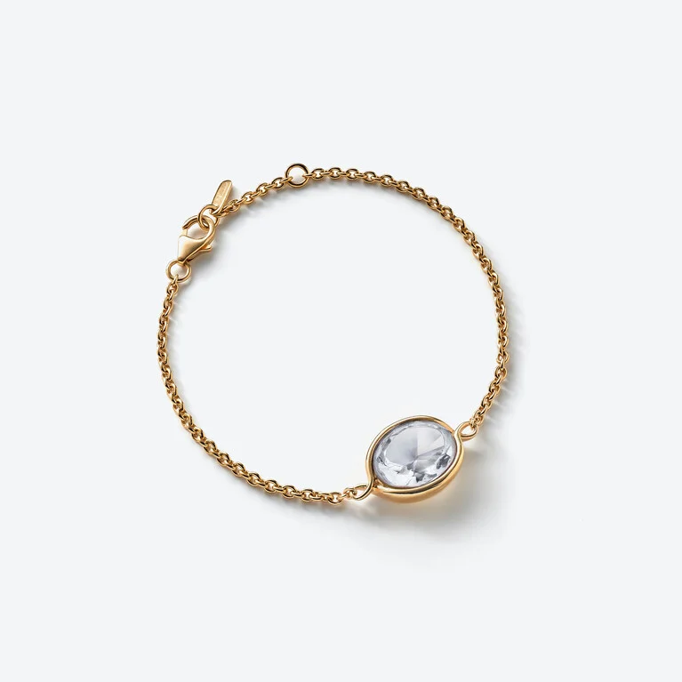 Crois&eacute; Silver Bracelet Baccarat in 18-Karat Gold-Plated Clear View 1