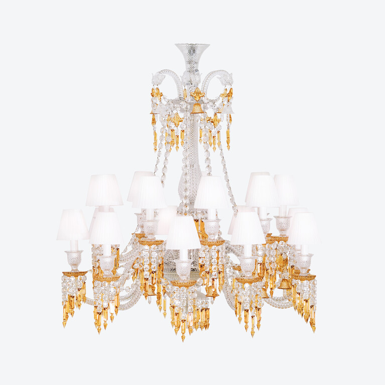 Zénith Charleston Chandelier Short (18L) Baccarat in Crystal Yellow