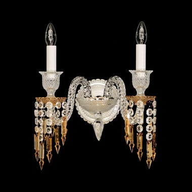 Zénith Wandleuchte Charleston (2L) Baccarat in Gelbem Kristall