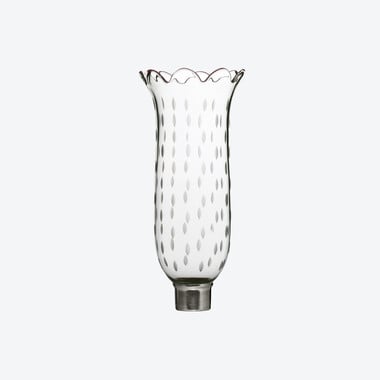 Tulip Hurricane Shade Scalloped Top Rice Grain  Baccarat