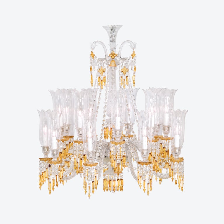 ゼニス チャールストン シャンデリア(18L) Baccarat、イエローのクリスタル製
