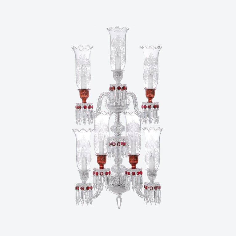 Z&eacute;nith Wall Unit Clear and Red (7L) Baccarat in Crystal Red