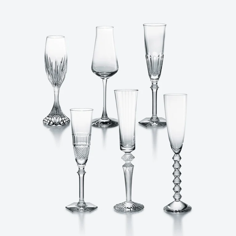 Bubble Box Flutes Set Baccarat, Champagne flute in Crystal Clear View 1