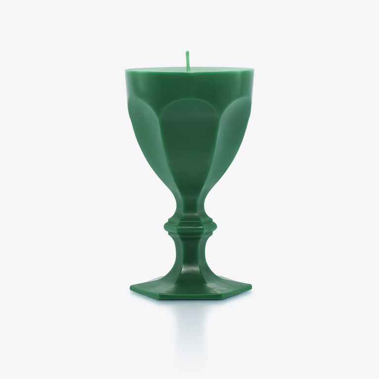 Harcourt Glass Candle Baccarat in Wax Green