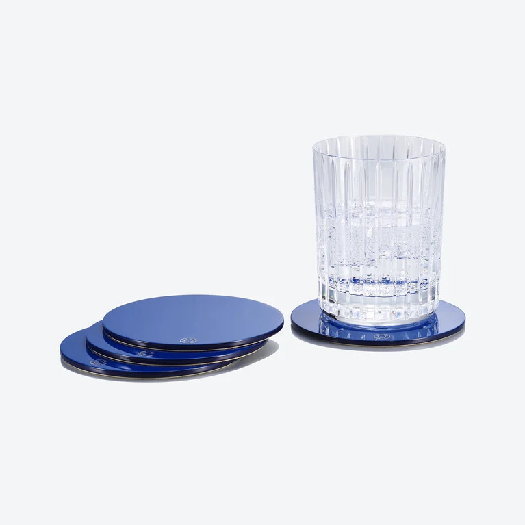 Octogone Coasters Baccarat in Lacquer Blue View 3