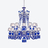 Lustre Z&eacute;nith Faunacrystopolis Bleu (24L) Baccarat en Cristal Bleu