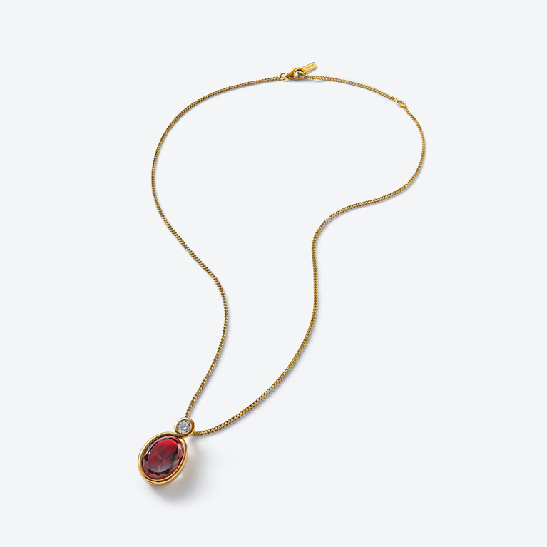 Croisé Red Pendant & Vermeil Chain